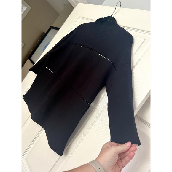 NWT Women's Black Sweater with Cut Outs Alfani Size Small New Designer - Picture 3 of 10